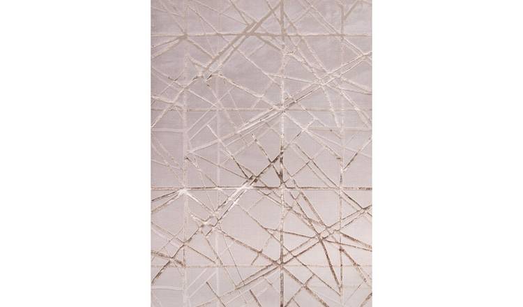 Mega Flooring Silver Modern Abstract Rug - 80 x 150cm