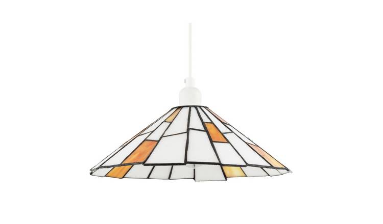 Happy Homewares Orange Tiffany Pendant Shade - 30cm