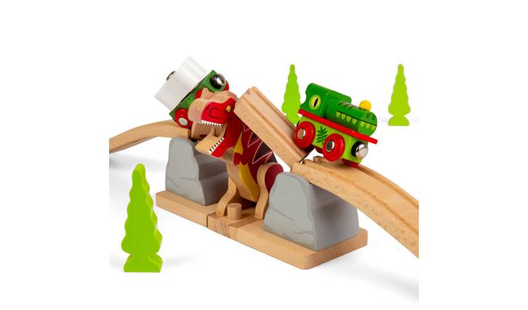 Bigjigs Toys - Jouet à Pousser T-Rex En Bois, Avec Claquement Des Pattes Pour équilibrer Et Marcher