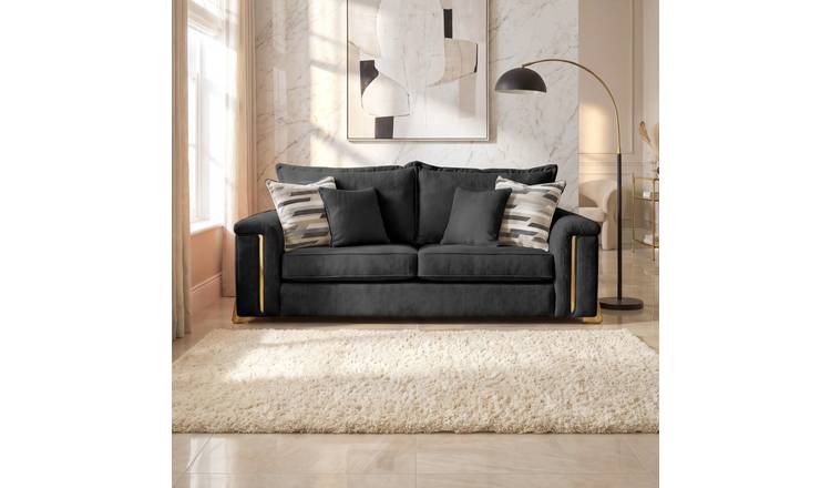 Somnior Oscar Sherpa Columbus Fabric 3 Seater Sofa - Pewter