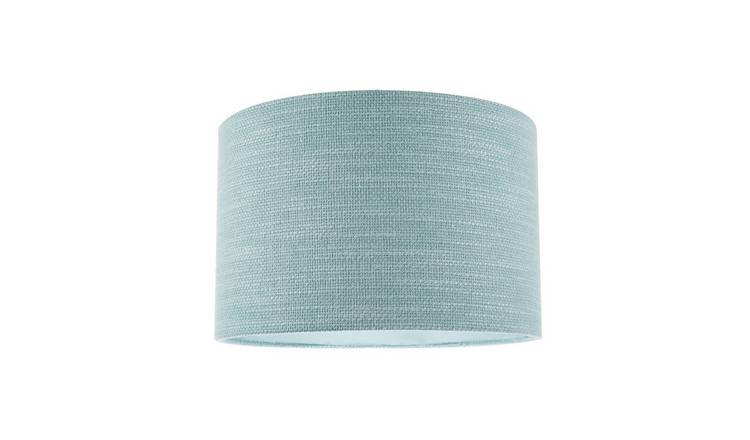 Happy Homewares Bobbled and Textured Linen in Light Duck Egg Lampshade - 30cm