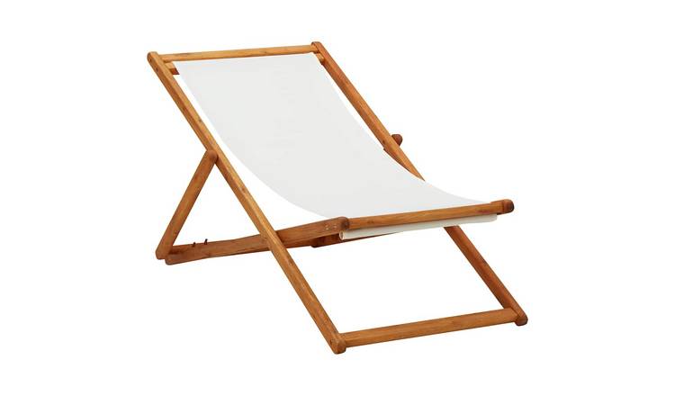Walplus Eucalyptus Wood Folding Chair - Cream White