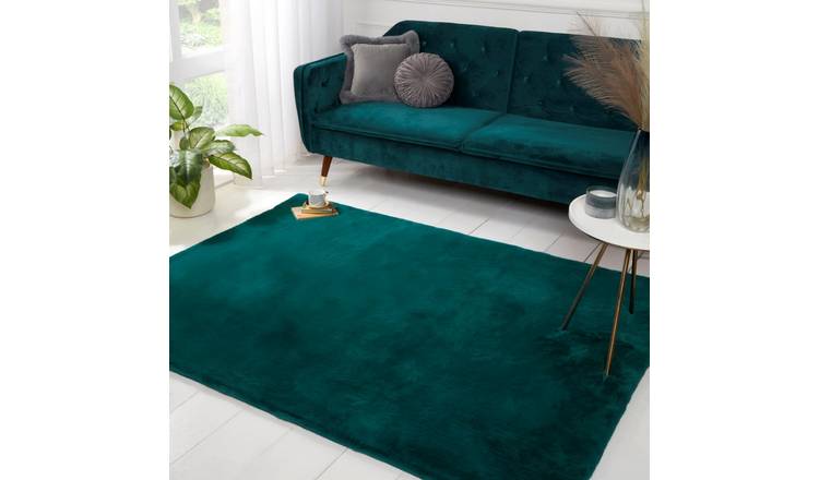 Mega Flooring Blue Shaggy Plain Rug - 60 x 180cm