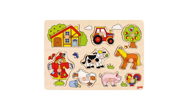 Goki Farm Figures 9 Piece Lift Out Jigsaw Puzzle