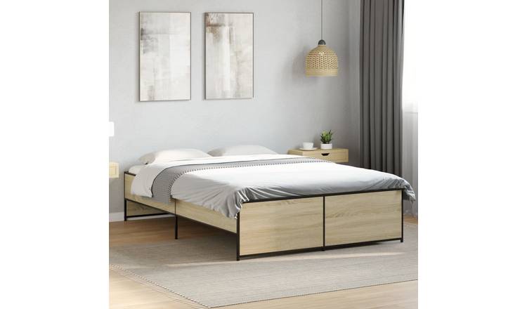 Walplus Solid Pine Single Bed Frame Slatted Base - Brown