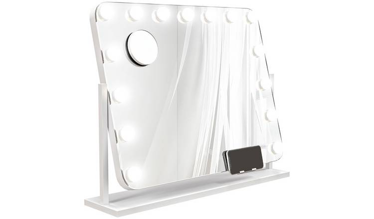 HOMCOM Adjustable Colour Temperature Rotable Vanity Mirror - White