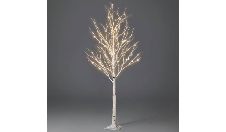 NETTA White Birch Twig Tree with 160 Warm White LED Lights - 6FT
