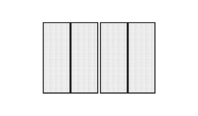 Walplus Pack of 2 Polyester Insect Door Screen - Black - 230 x 160 cm