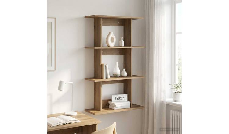 Walplus Engineered Wood Wall Shelf - Oak - 56 x 20 x 90 cm