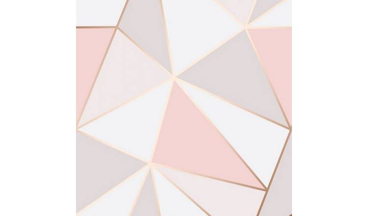 Fine Decor Apex Geometric Wallpaper - Rose Gold
