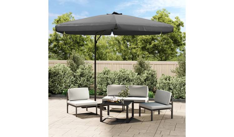 Walplus Polyester Garden Parasol - Anthracite - 300 x 250 cm