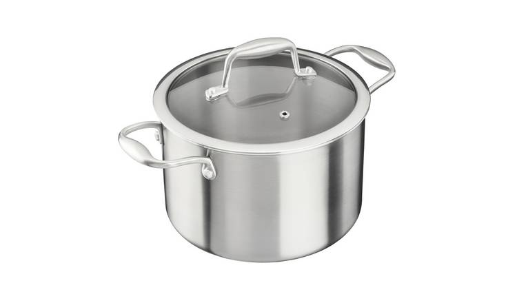Cooks Professional Tri-Ply Stock Pot with Lid and Side Handles - 20cm