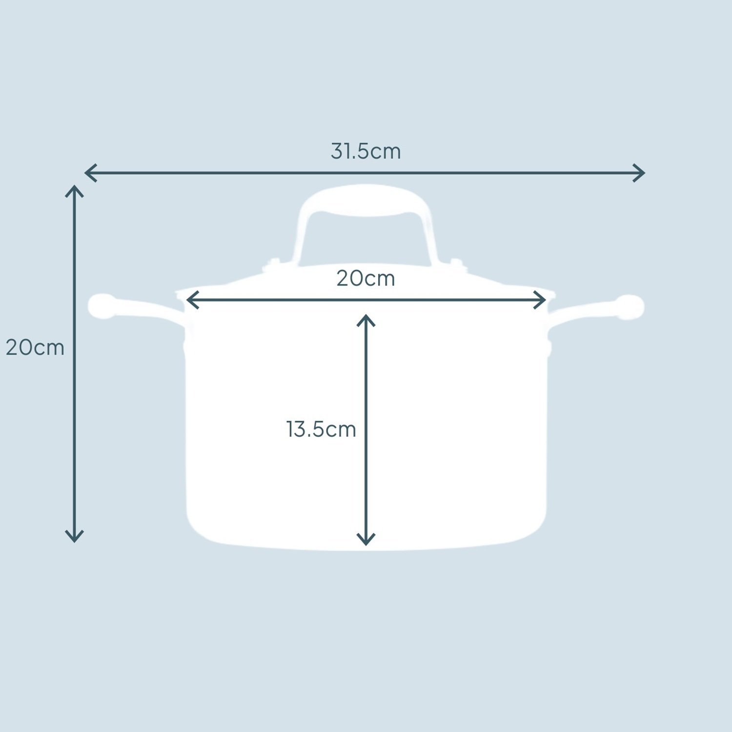Cooks Professional Tri-Ply Stock Pot with Lid and Side Handles - 20cm - Image 6