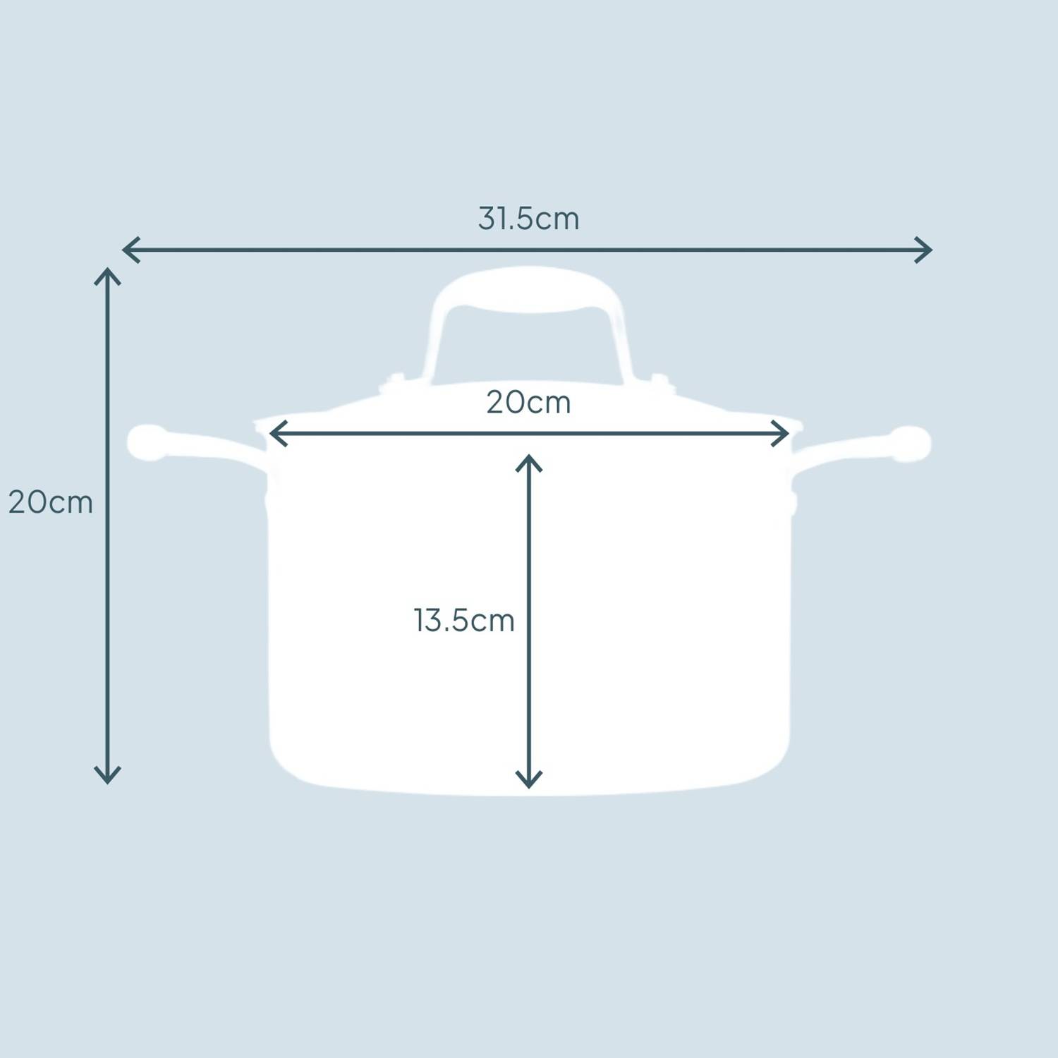 Cooks Professional Tri-Ply Stock Pot with Lid and Side Handles - 20cm - Image 6