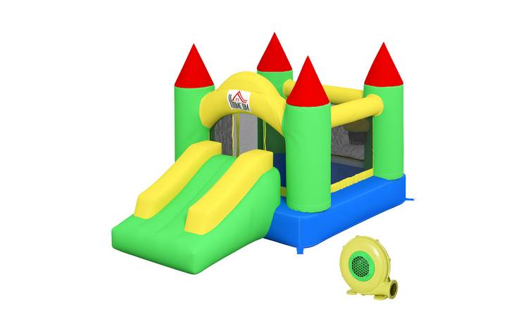 HOMCOM Bounce House and Slide Bouncy Blower Included Bouncy Castle – Colourful