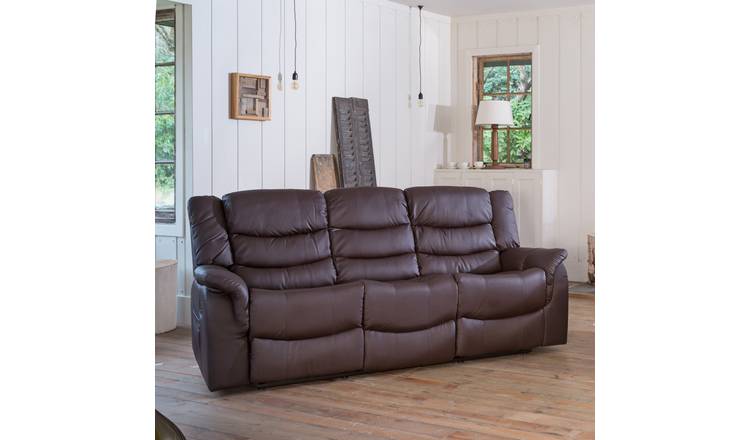Artemis Home Almeira 3 Seat Recliner Sofa - Brown