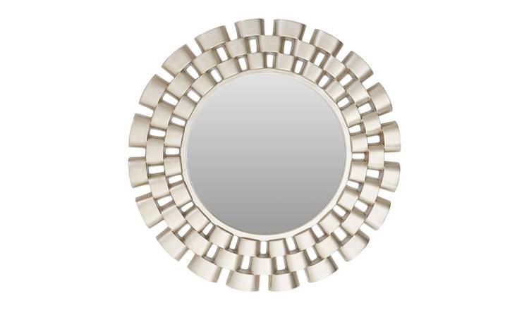 Orsina Tia Champagne Chain Design Wall Mirror – Silver