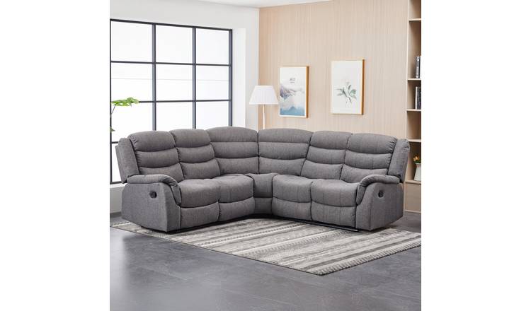 Artemis Home Loudon Fabric Reclining Corner Sofa - Dark Grey