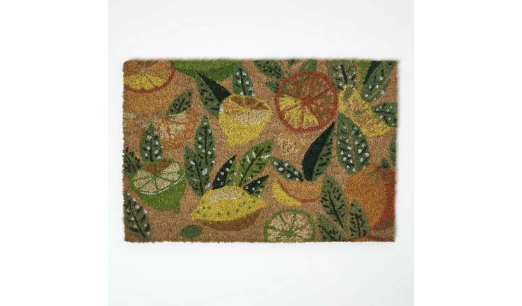 Homescapes Citrus Non-Slip Coir Doormat