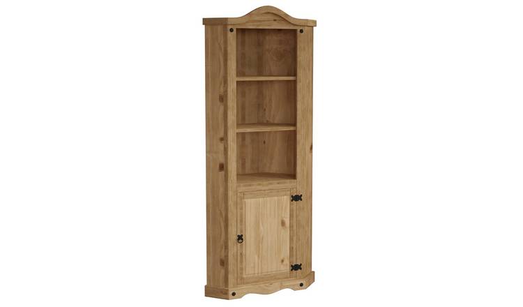 Vida Designs Corona 1 Door Corner Bookcase - Pine