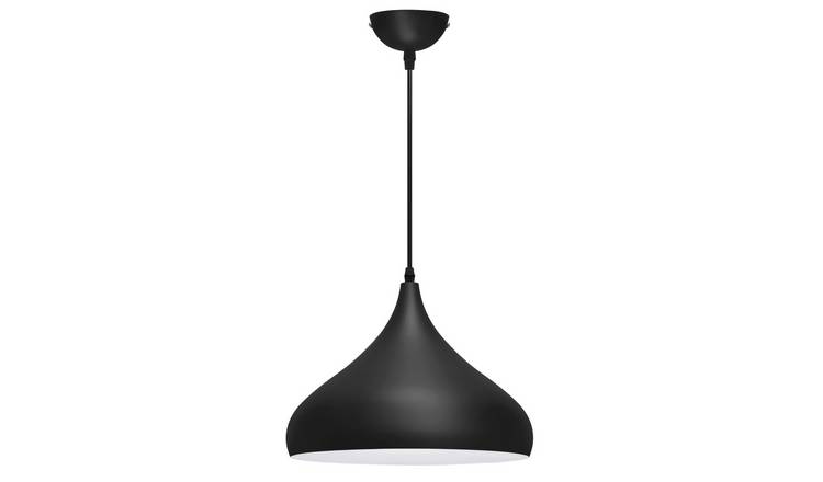 Energy Light Bulbs Metal Dome Ceiling Pendant Light - Black
