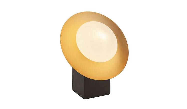 Loops Direct Steel Concrete and Glass Table Lamp - Gold and Bronze