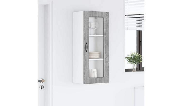 Walplus 1 Door Engineered Wood Storage Cabinet - Grey Sonoma - 40 x 31 x 100 cm