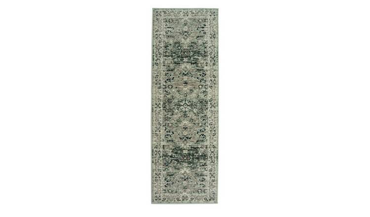 Mega Flooring Green Traditional Bordered Rug - 67 x 200cm