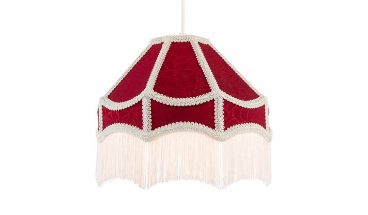 Happy Homewares Victorian Empire in Burgundy Red Fabric Pendant Shade - 30cm