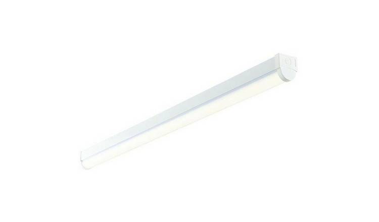 Loops Direct 120cm Long Steel LED Linear Ceiling Strip Light - White