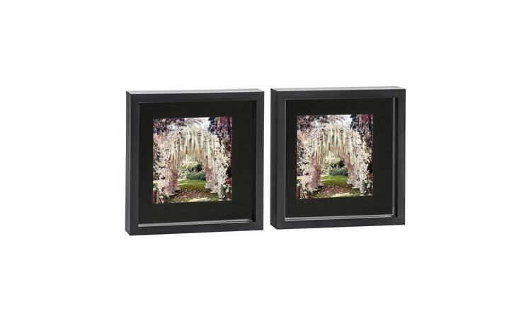 Nicola Spring 3D Box Photo Frames - 10 x 10" with Mount - Set of 2 - Black