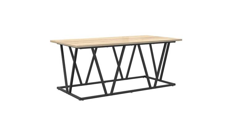Walplus Engineered Wood and Metal Coffee Table - Sonoma Oak - 100 x 50 x 40 cm