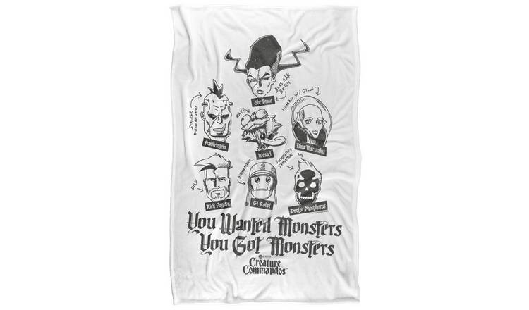 Creature Commandos You Wanted Monsters Soft Touch White Blanket - 152cm x 127cm