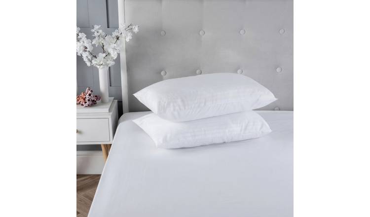 Snug City Satin Stripe Hollowfibre Style Bed Pillow Pair