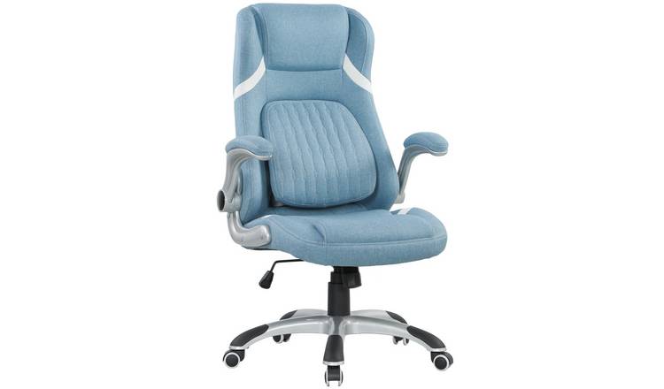Vinsetto Linen-Look Fabric High Back Computer Desk Chair - Blue