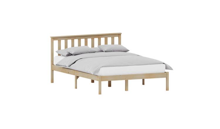 Vida Designs Milan Double Wooden Low Foot Bed With Foam Mattress - Pine