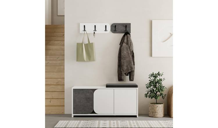 Decortie Moni Shoe Storage Cabinet - Grey And White