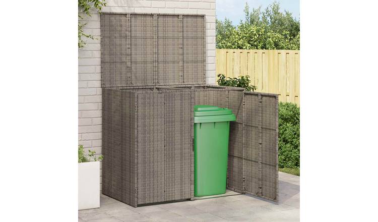 Walplus Pack of 2 Polyethylene Box Garbage Bin Box - Grey - 130 x 80 x 115 cm