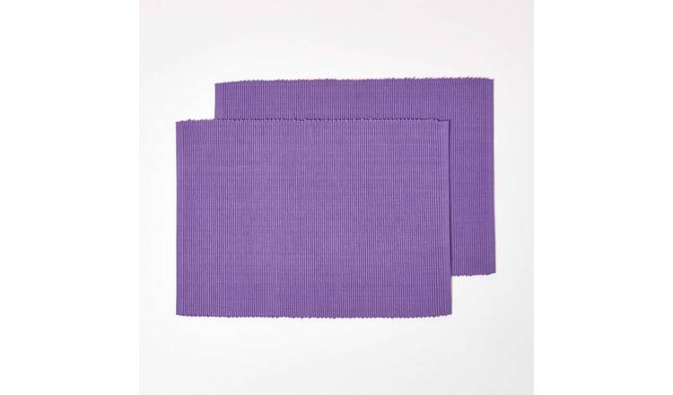 Homescapes Pack of 2 Cotton Placemats - Purple