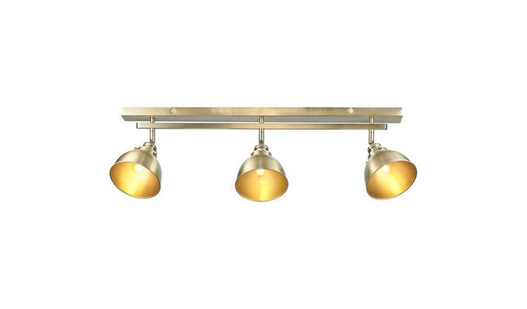 Loops Direct Steel 3-Spot Ceiling Light - Antique Brass