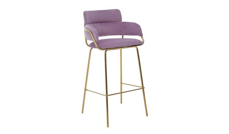 Orsina Tamzin Velvet Bar Chair – Pink & Gold