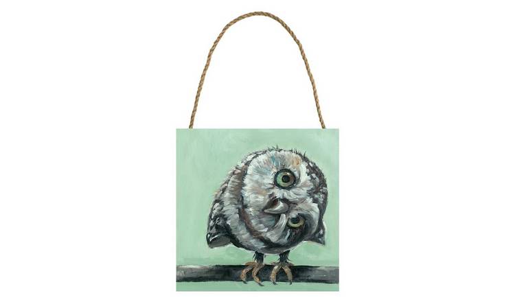 Louise Brown Wooden Owl Plaque - Green