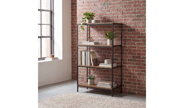 Vida Designs Brooklyn 4 Tier Bookcase - Dark Wood