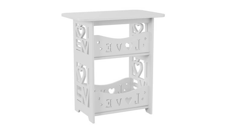 Living and Home 2-Tier PVC Side Table - White