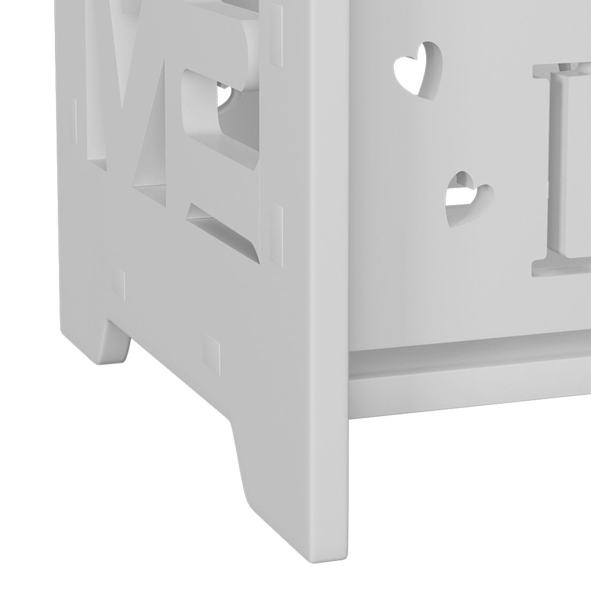 Living and Home 2-Tier PVC Side Table - White - Image 3