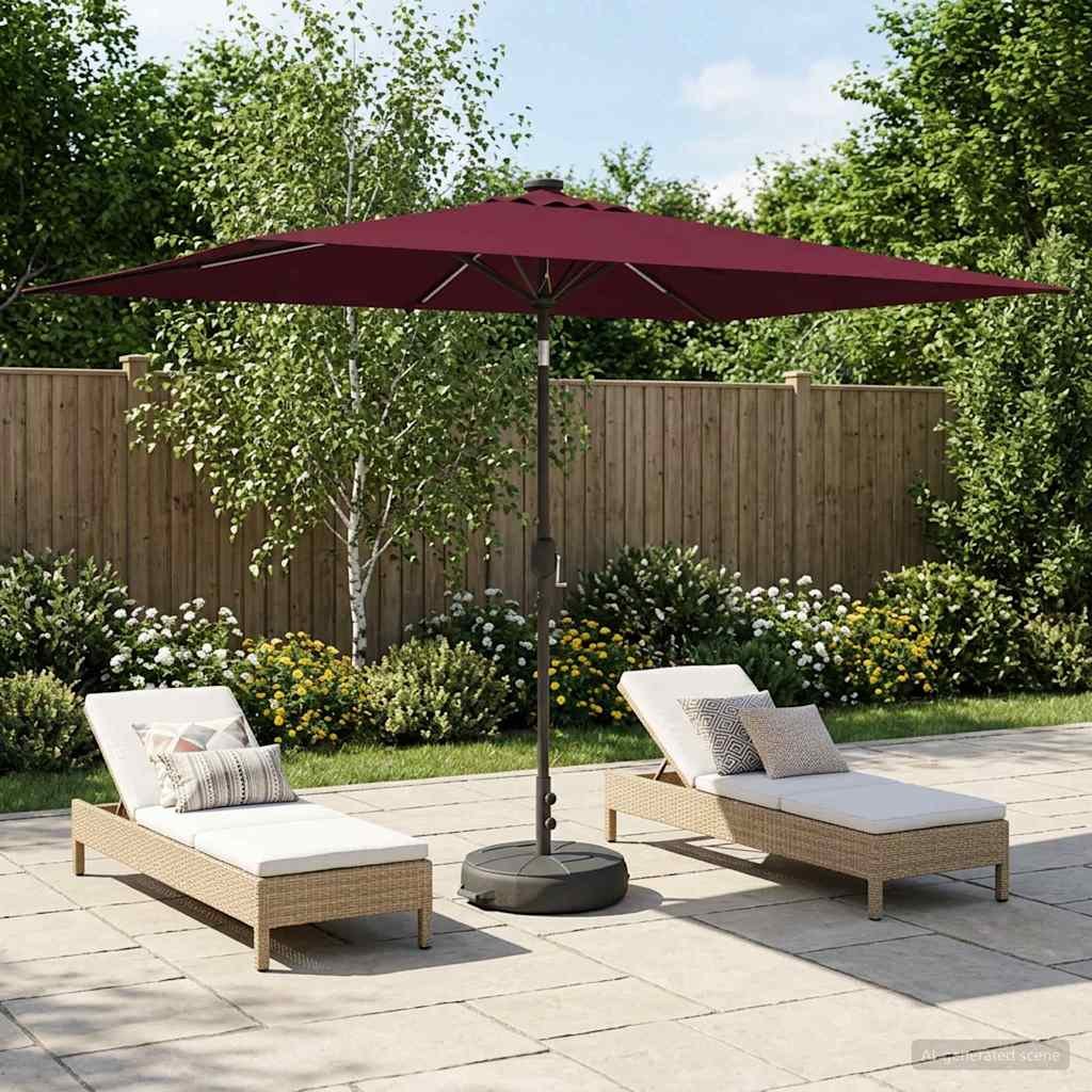 Walplus Polyester Garden Parasol - Bordeaux Red - 290 x 190 x 235 cm - Image 1
