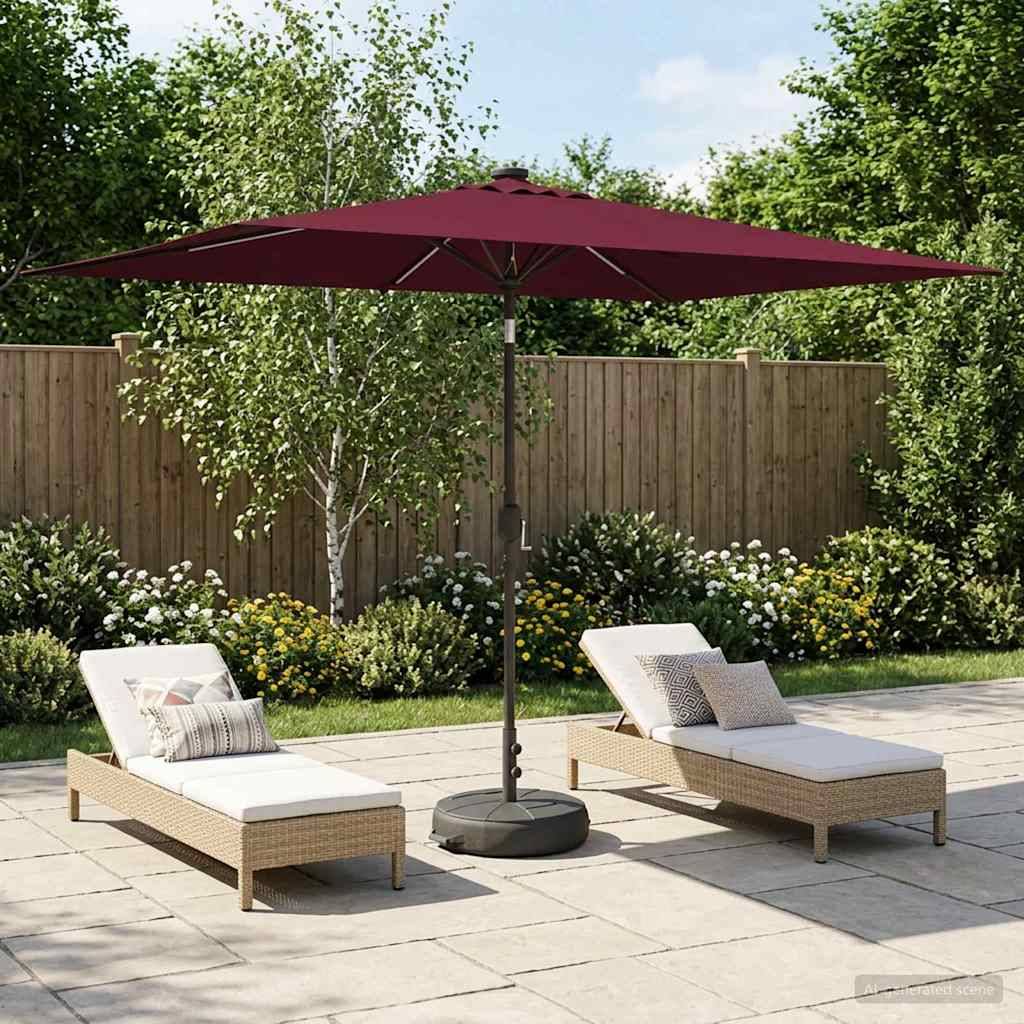 Walplus Polyester Garden Parasol - Bordeaux Red - 290 x 190 x 235 cm - Image 1