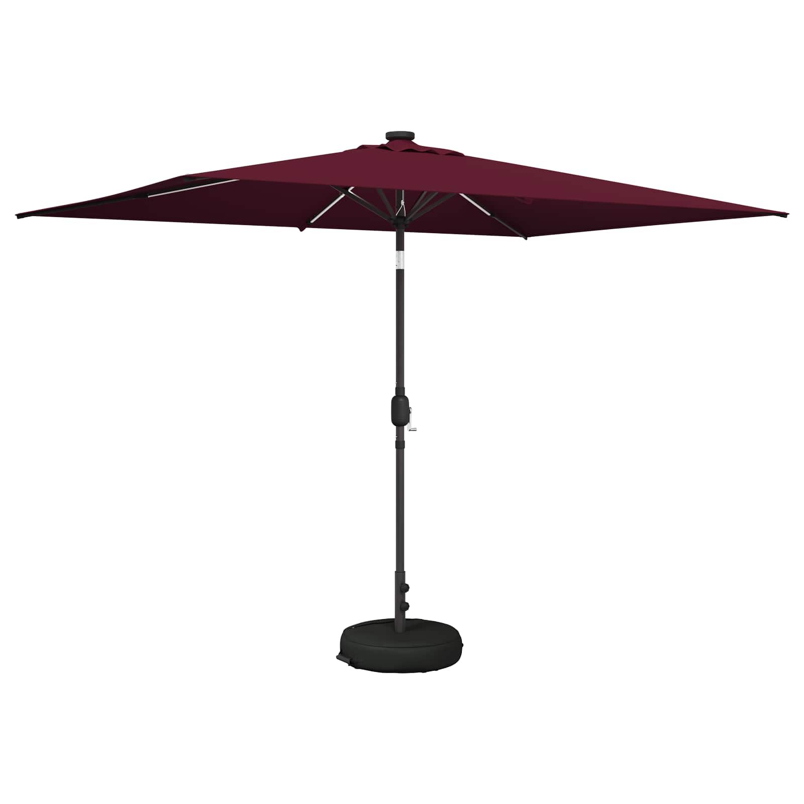 Walplus Polyester Garden Parasol - Bordeaux Red - 290 x 190 x 235 cm - Image 2