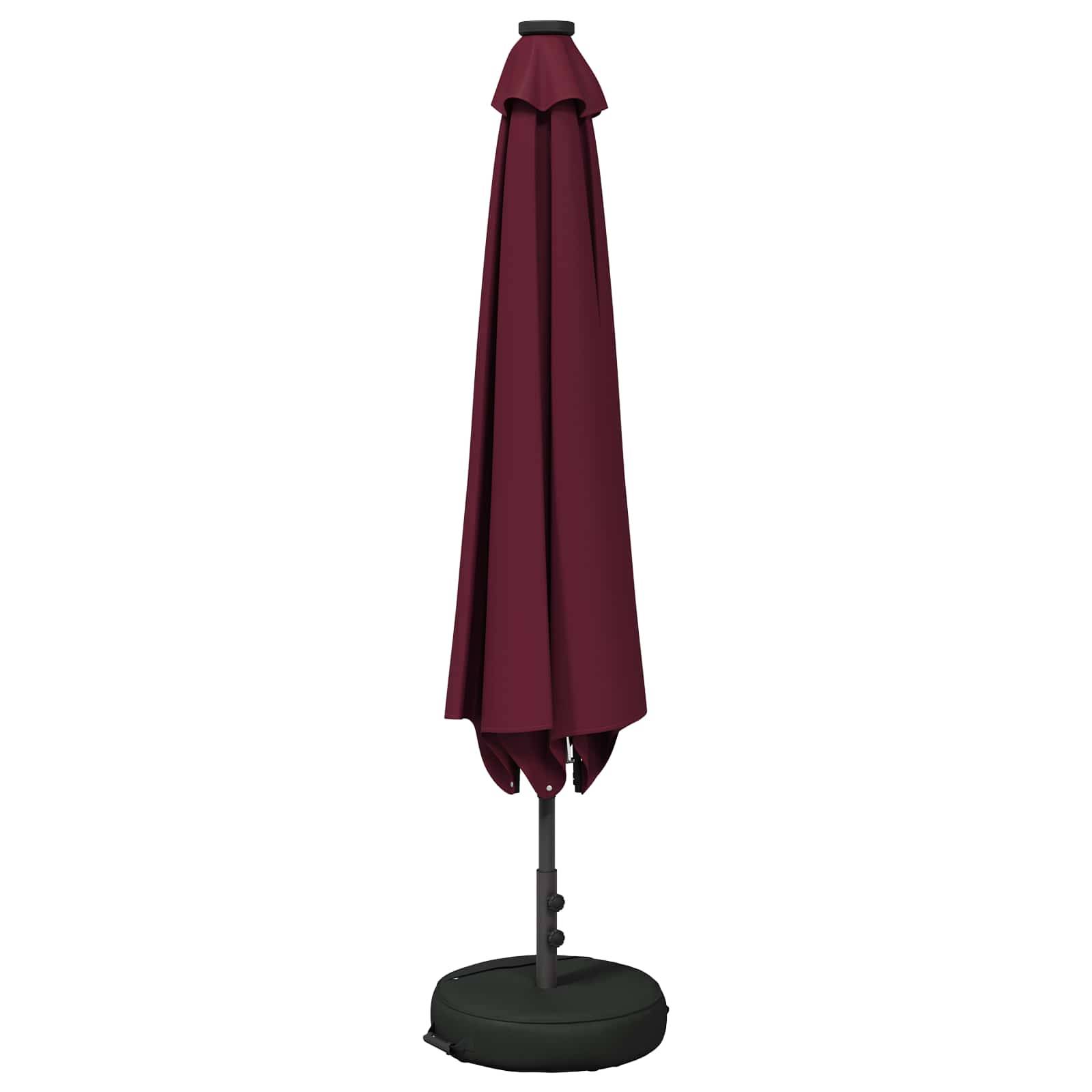 Walplus Polyester Garden Parasol - Bordeaux Red - 290 x 190 x 235 cm - Image 3