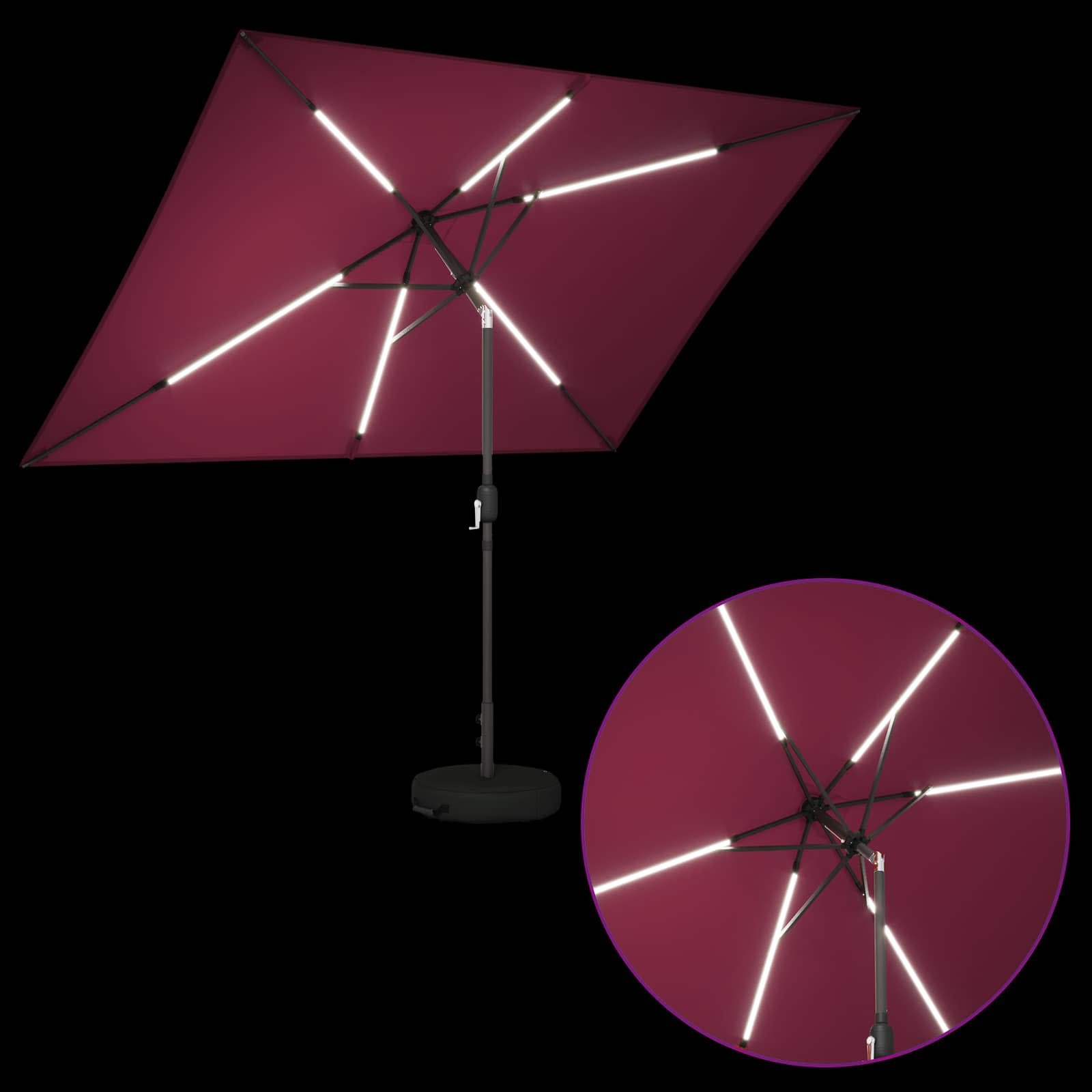 Walplus Polyester Garden Parasol - Bordeaux Red - 290 x 190 x 235 cm - Image 4